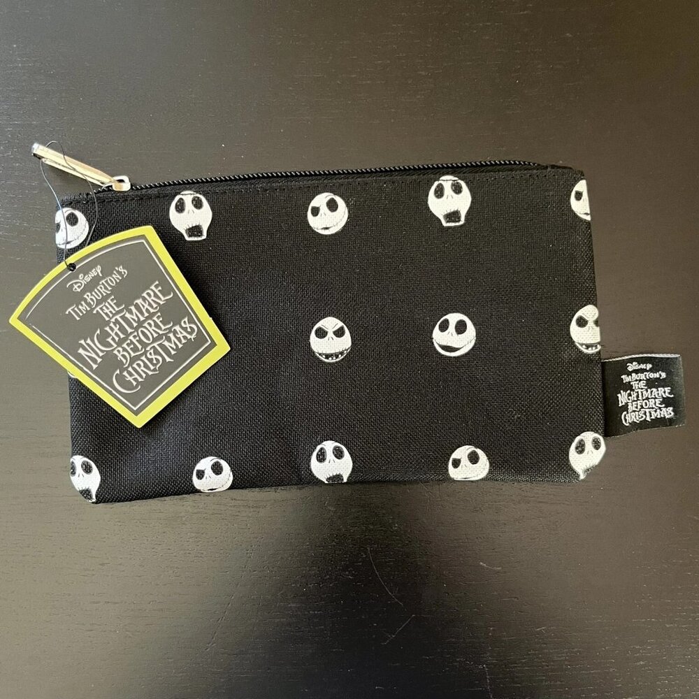 Loungefly Jack Skellington Expressions Zip Pouch, Cosmetic/Coin Bag, Disney New